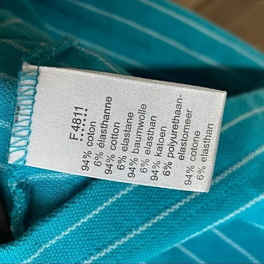 SOLD Lacoste polo shirt long sleeve collared golf top turquoise blue 10 - Picture 9 of 13